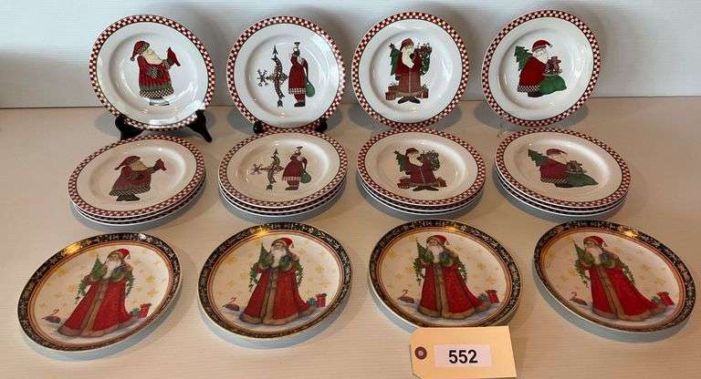 Set Of 4 Christmas Luncheon Plates And 16 Piece Set Of Christmas Salad Plates image