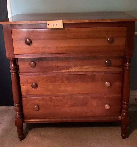 Very Nice Cherry Reproduction Chest With Glass Top Not Shown, 42"X21"X35" image