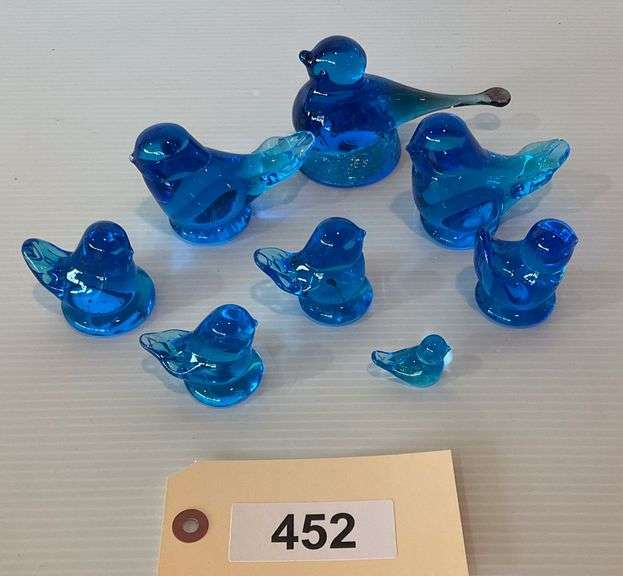 Eight Blue Glass Birds image