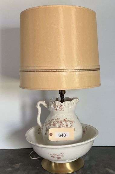 Ceramic Wash Pitcher/Bowl Electric Lamp image