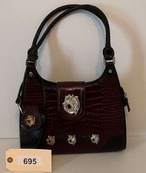 Very Nice Alligator Leather Horse Design Purse image