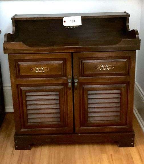 Vintage Wooden Phonograph Console With 8 Track Player, 30"X16"X32" image