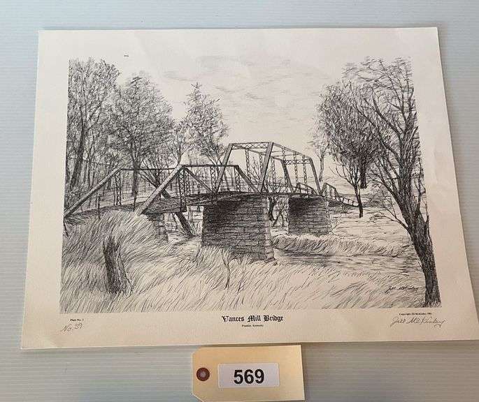 Unframed 'Vances Mill Bridge', Franklin, KY, Print By Jill McKinley image