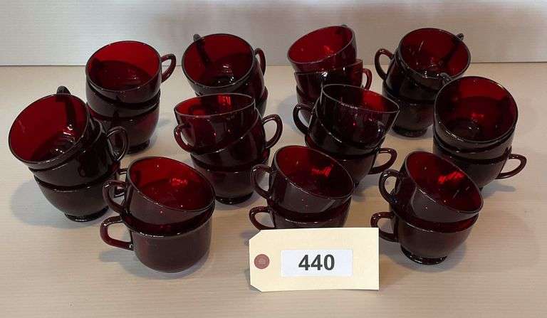 Red Glass Cups, 30 Pieces image