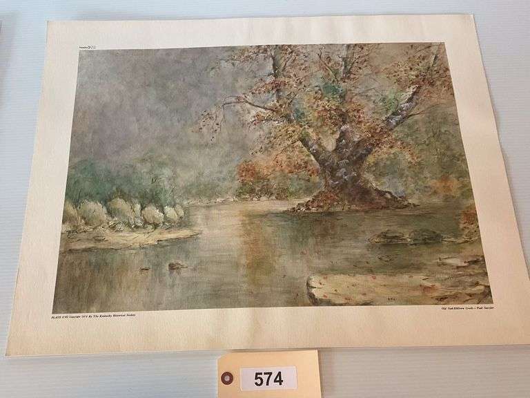 Unframed Print Of 'Reflections', 'Moonlight On The River', 'Early Morning On Benson Creek', 'Old Elkhorn Creek' By Robert Burns Wilson, Ltd Ed #972, 25"X18" image