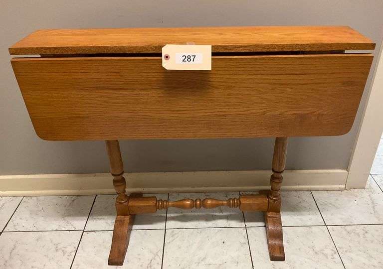Small Drop Leaf Wooden Table, 36"X28"X28" image