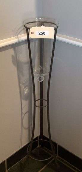 Glass Vase On Metal Stand image