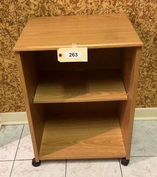 Wooden Storage Cart On Wheels, 29"X15"X21" image