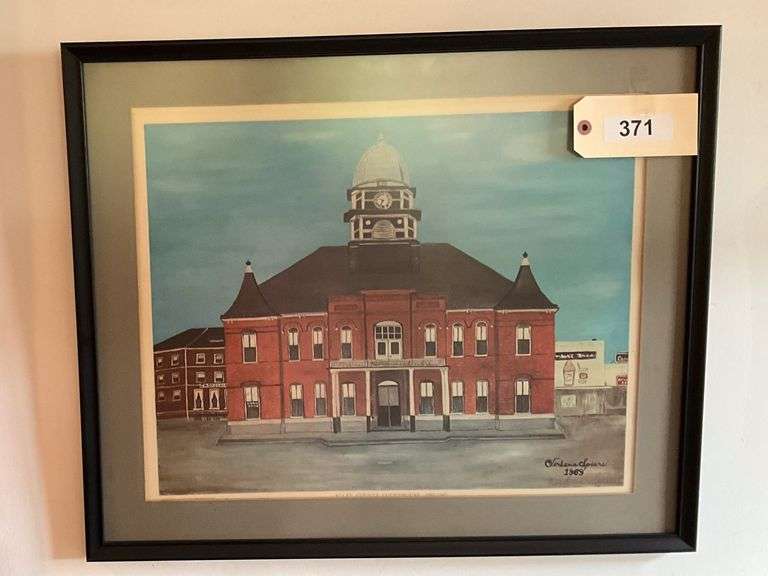 Framed And Matted Allen County Court House Print By Verbena Spears, 25"X21" image
