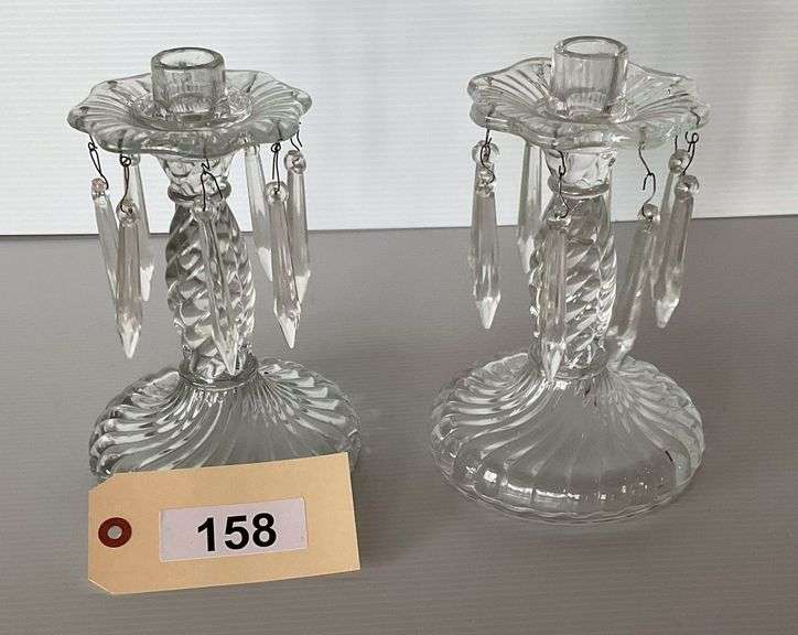 Pair Of 9 Inch Crystal Candlesticks image