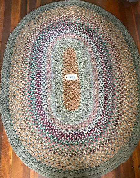 Handmade Braided Rug, 76"X58", 2 small blemishes image