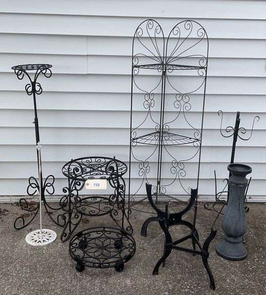 Outdoor Metal Accessories, Plant Stands, 3 Tier Etagere, & More image
