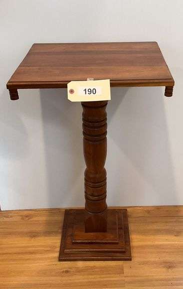 Wooden Pedestal Table, 19"X16"X32" image