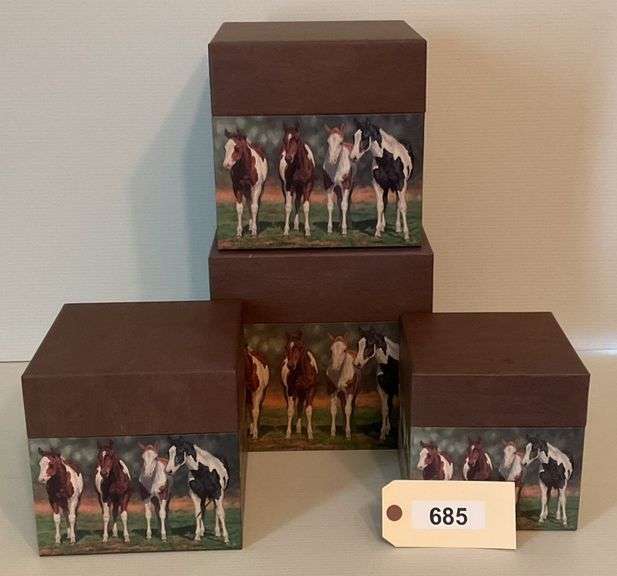 Seven Nesting Cardboard Horse Décor Boxes image