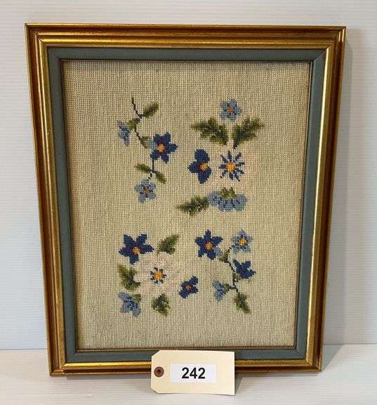 Framed Needlepoint Art, 16"X16" image