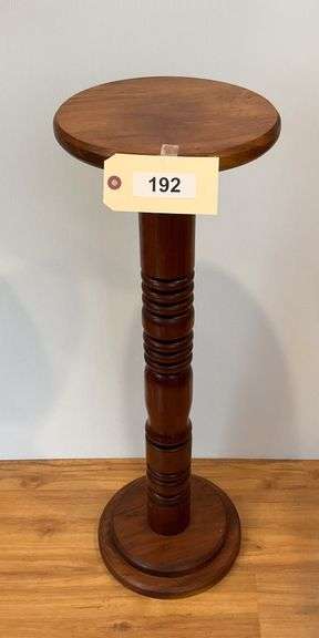 Round Wooden Pedestal Table, 11"X32" image