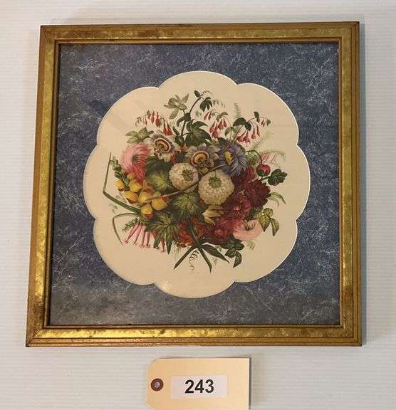Framed And Matted Floral Print, 16"X16" image