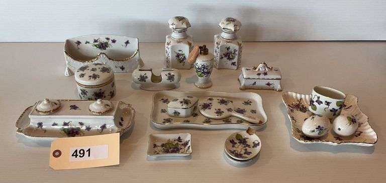 Violet Motif China Giftware, 18 Pieces image