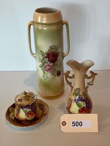 Ceramic Sugar Bowl On Plate, Small Vase, 9", Large Vase, 14" image