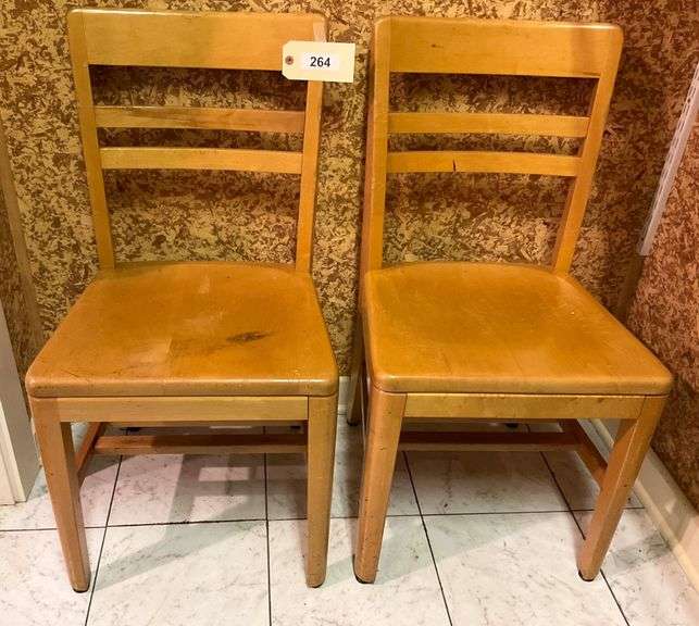 Two Sturdy Wooden Chairs image
