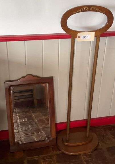 Wooden Valet, Wooden Framed Mirror, 24"X15" image