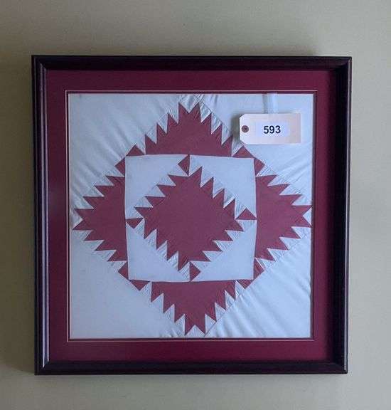 Framed And Matted Hand Sewn Quilt Image, 24"X24" image