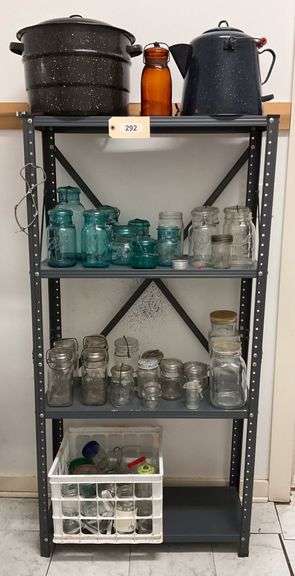 Canning Jars And Cookware With Shelving Unit, 60"X12"X30" image
