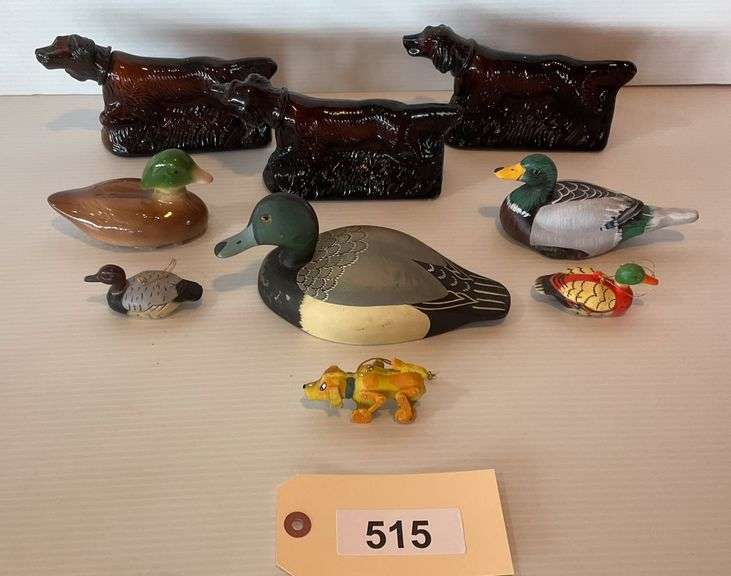 Avon Glass Setters, Ceramic And Wooden Ducks image