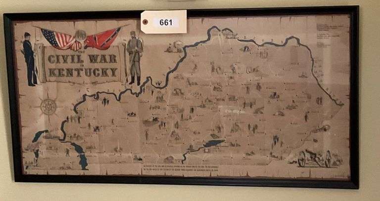 Framed 'The Civil War In Kentucky' Print, 36"X18" image