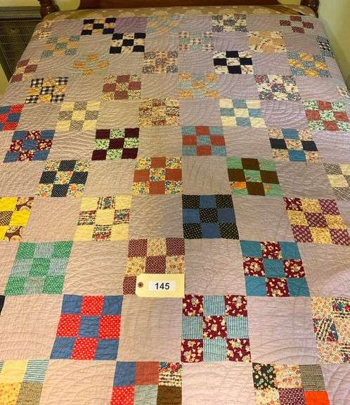 Hand Sewn Quilt Squares Design, 76"X72" image
