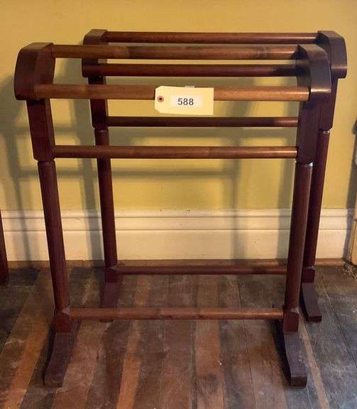 Two Wooden Quilt Racks image