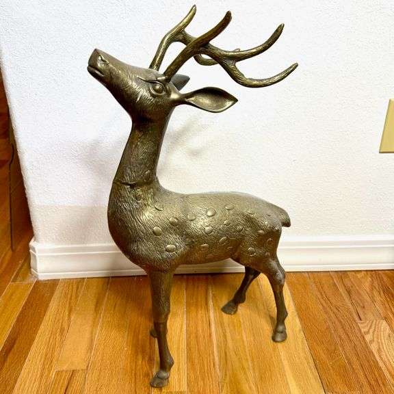 4 Brass Reindeer Figurines
