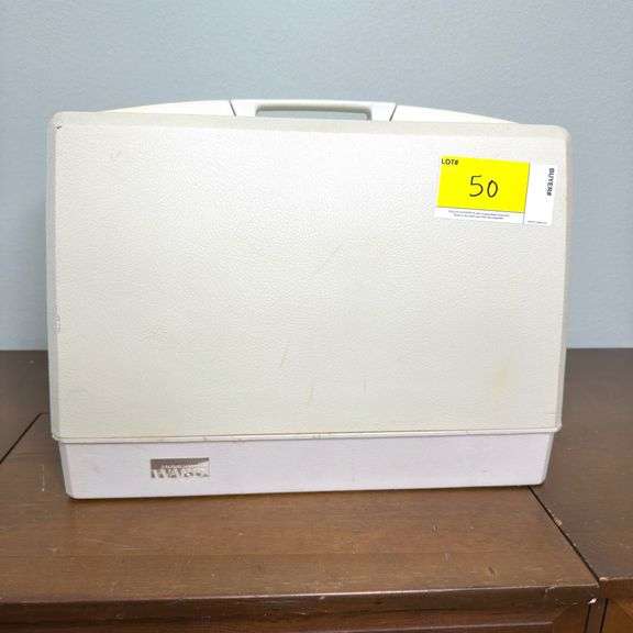 Vintage Montgomery Ward Good Housekeeper Sewing Machine with cover for easy storage