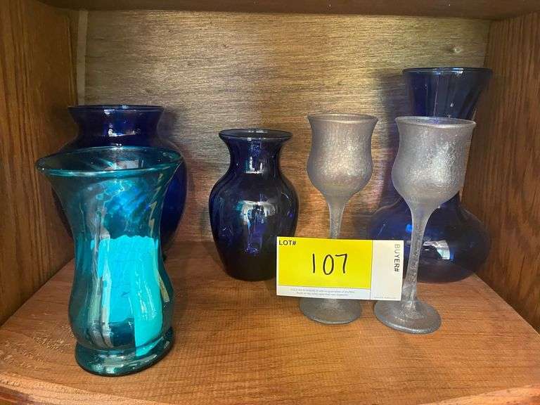 Contents of Secretary Desk= Pretty Colorful Decorative Glass
