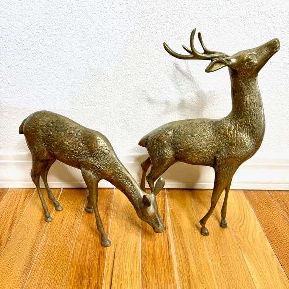 4 Brass Reindeer Figurines