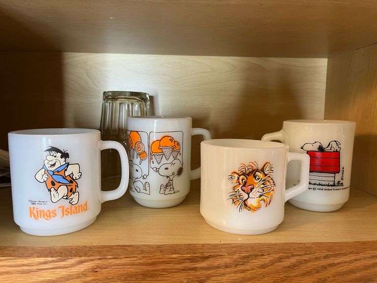 Contents of Cabinet- Includes Fire King, Snoopy, Tupperware, Glasses, Casserole Dish & More!