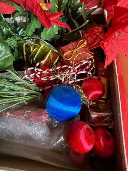 Assorted Christmas Decor- 1/2 of contents of table