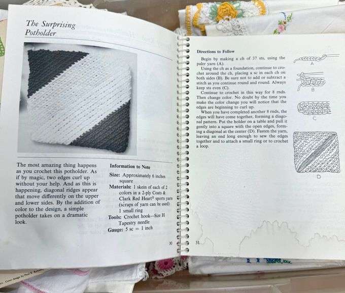 Handiwork Box & Crochet Books- Pretty Pink Floral!