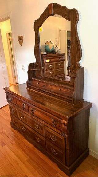 Vintage Dresser with Mirror- see photos for condition