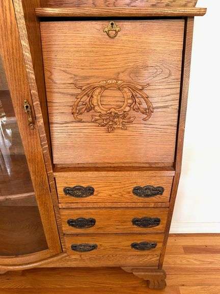Oak Antique Side by Side Secretary Desk