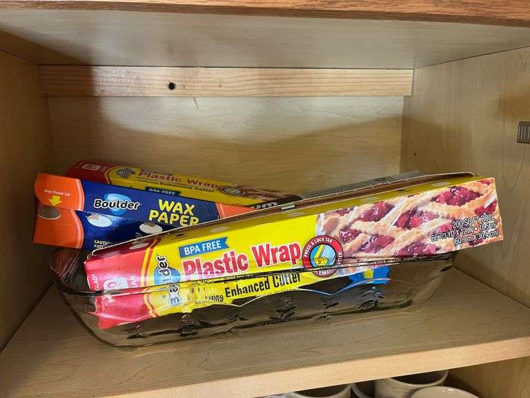 Plates, Saucers, Bowls, Baking Dish, Foil & Plastic Wrap