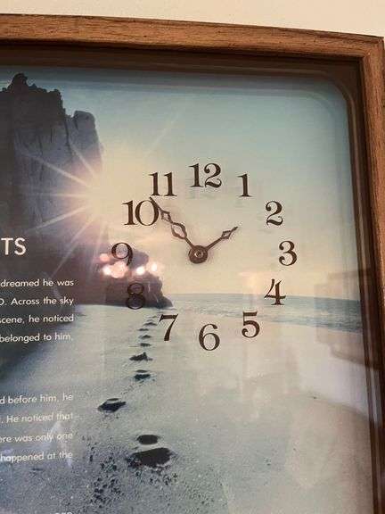 Photo & 4 Small Mirrors, Footprints Framed Clock