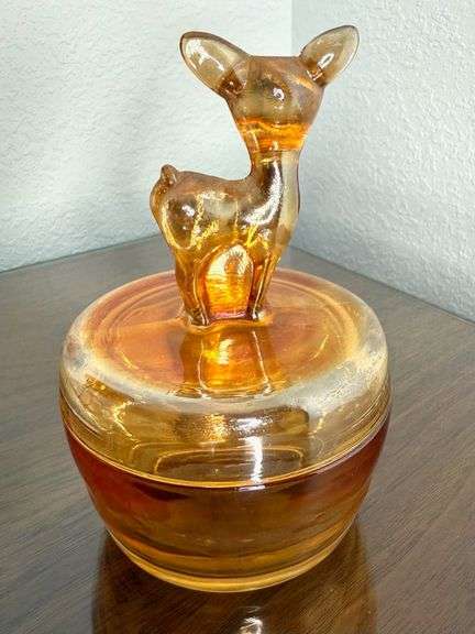 Orange Oil Lantern & Deer Jewelry Dish
