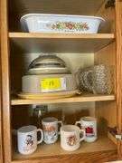 Contents of Cabinet- Includes Fire King, Snoopy, Tupperware, Glasses, Casserole Dish & More!