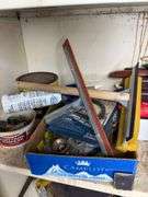 Vintage Metal Cabinet + Contents