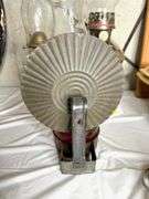 1920s Aladdin #11 Kerosene Lamp, Red Glass Barn Lamp, Mid-Century Ribbed Base Oil Lamp