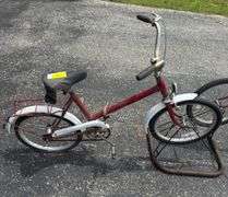 2 Vintage Romet Wigry 3 Folding Bikes & Bike Rack