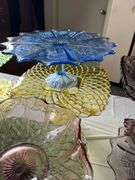 Lot of Vintage L.E. Smith Pressed Glass Dessert Pedestal Dishes – Assorted Colors & Styles