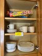 Plates, Saucers, Bowls, Baking Dish, Foil & Plastic Wrap