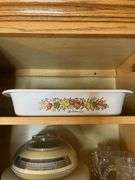 Contents of Cabinet- Includes Fire King, Snoopy, Tupperware, Glasses, Casserole Dish & More!